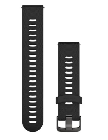 Bracelet Quick Release 20mm Silicone noir avec boucle noire