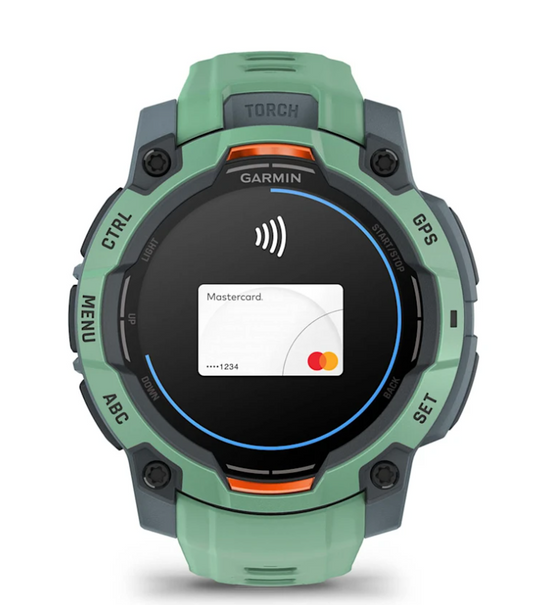 Garmin INSTINCT 3 45 mm, AMOLED Vert d'eau avec bracelet vert d'eau