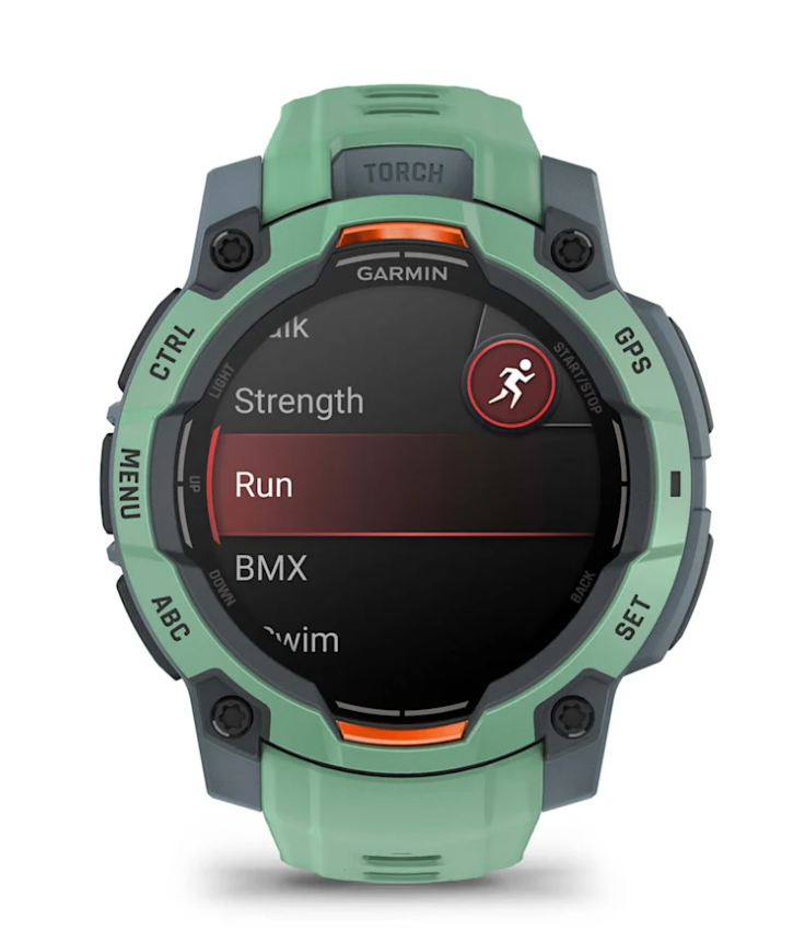 Garmin INSTINCT 3 45 mm, AMOLED Vert d'eau avec bracelet vert d'eau