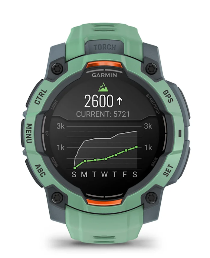 Garmin INSTINCT 3 45 mm, AMOLED Vert d'eau avec bracelet vert d'eau