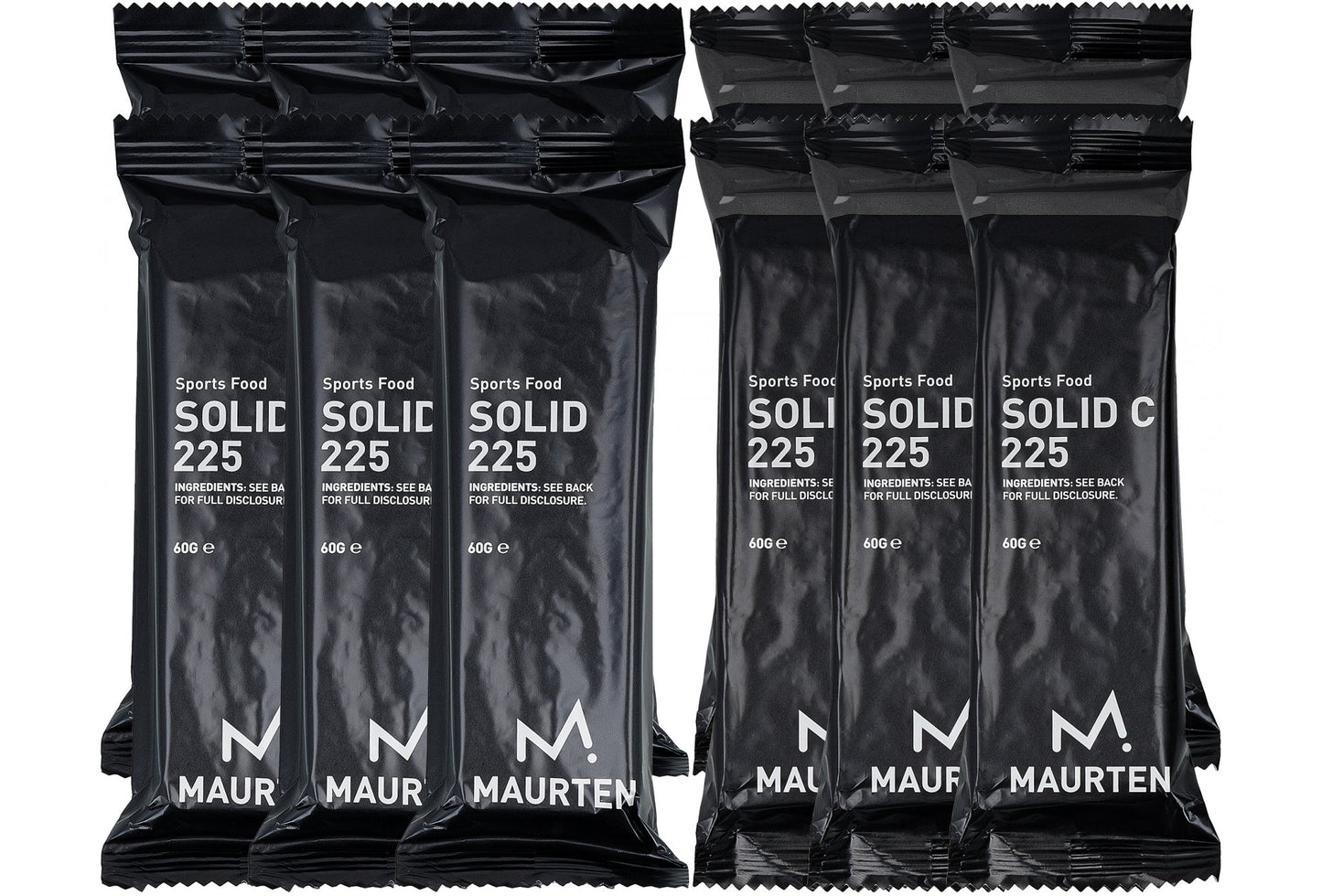 Maurten Mix Box Solid 225 et 225 Cacao - 12 barres