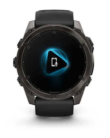 Garmin fēnix® 8 – 47 mm, AMOLED Sapphire, Titane Carbon Gray DLC avec bracelet en silicone noir/gris galet
