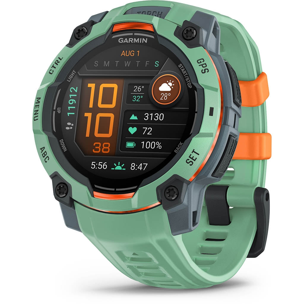 Garmin Instinct® 3 – 45 mm, AMOLED, 45 mm Vert d'eau